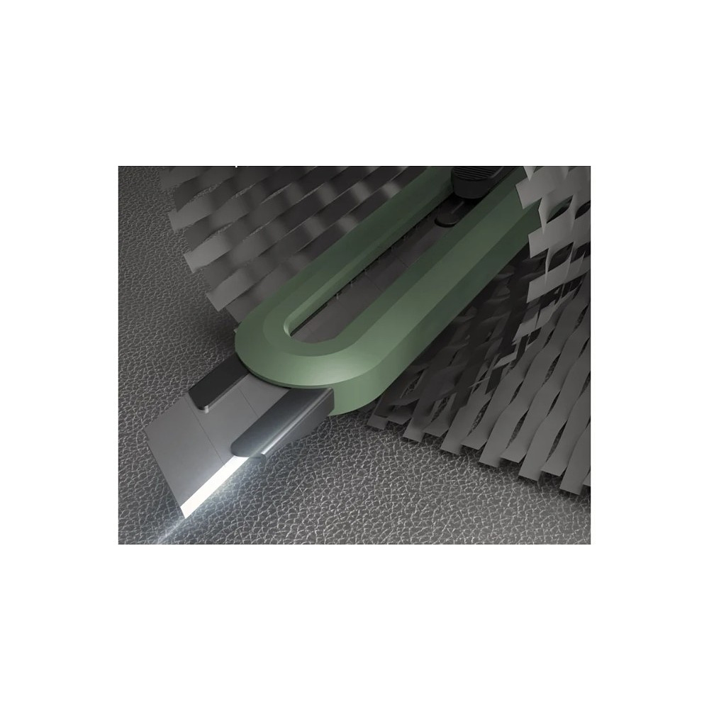 Набор ножей строительных Deli HSEHT4003L, 3 шт (ножи 9мм/18мм/трапеция), Soft Touch, зеленый - 7