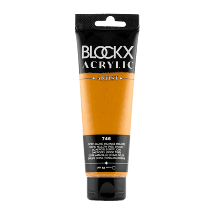 Краски акриловые "Blockx", 746 охра желтая (красный оттенок), 120 мл