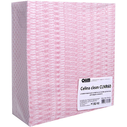 Салфетка из целлюлозы "Celina clean fish print", 24.5x42 см, 150 шт/упак, красный