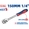 Ключ трещоточный DongCheng HD032101 1/4", 335 мм, 45 зубьев - 2