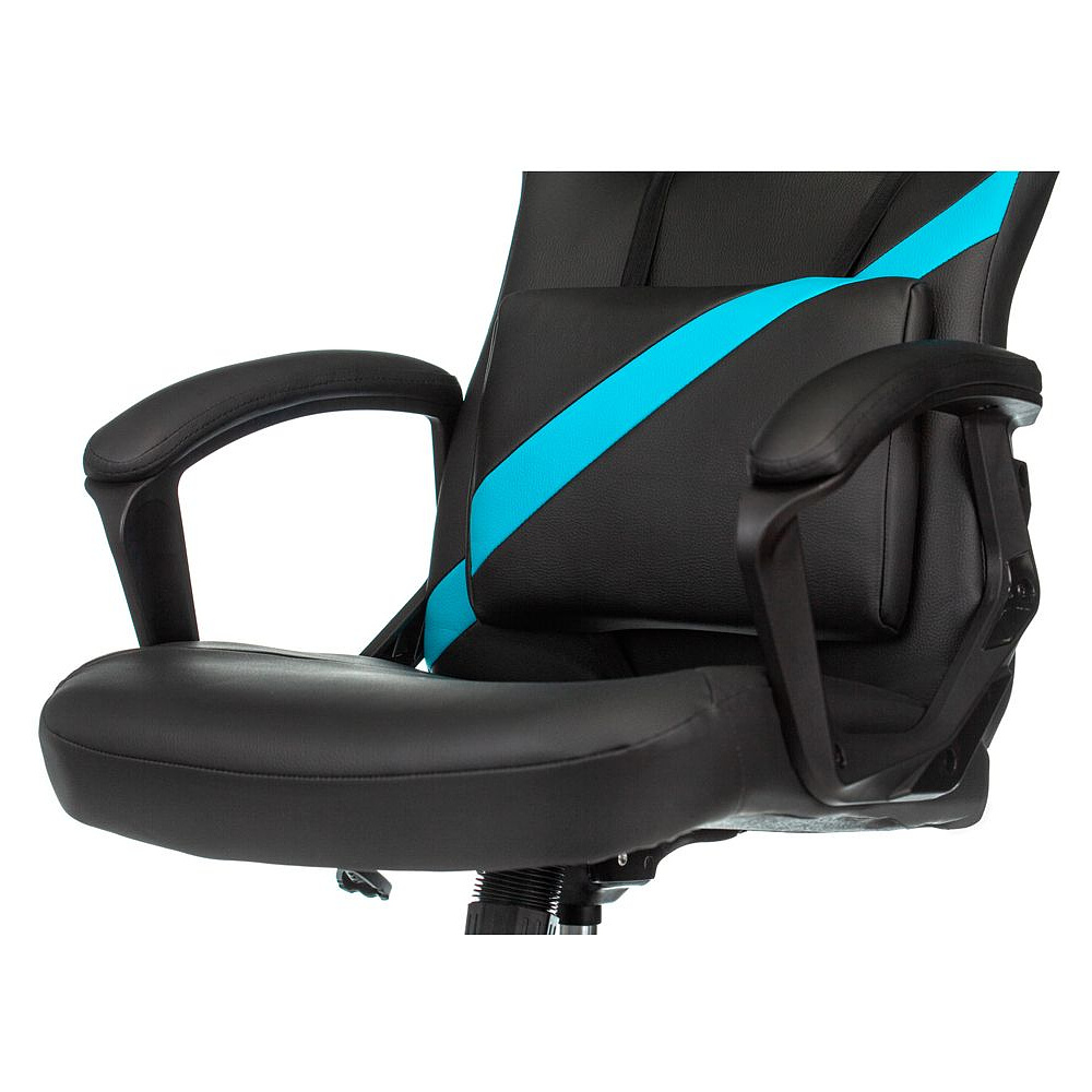 Кресло игровое "Zombie DRIVER", экокожа, пластик, черный, голубой - 8