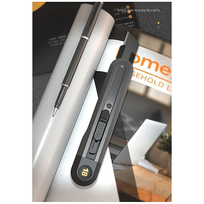 Набор ножей строительных Deli HS EHT4003, 3 шт (ножи 9мм/18мм/трапеция), Soft Touch, черный - 4