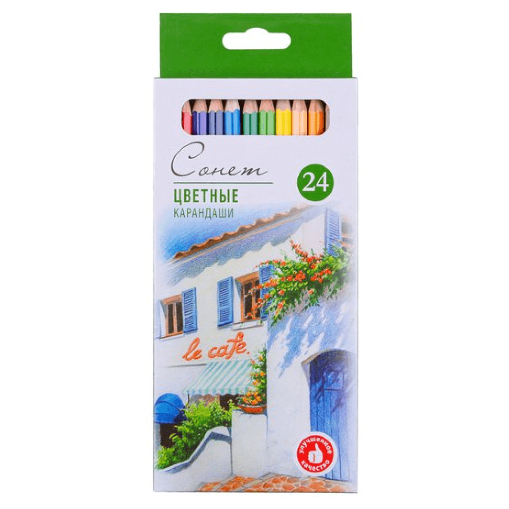 Набор цветных карандашей "Сонет", 24 цвета