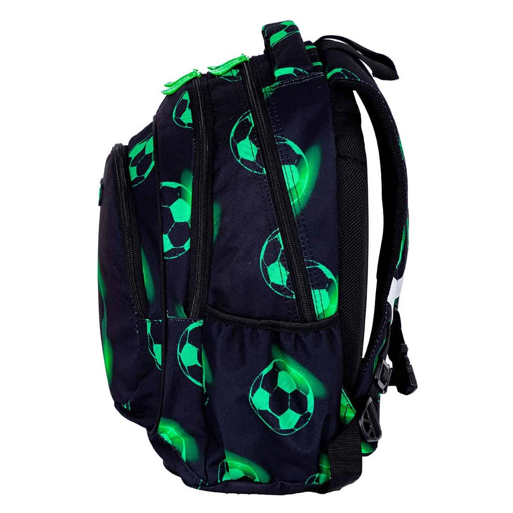Рюкзак школьный "Neo Football", полиэстер, черный, зеленый - 4