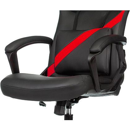 Кресло игровое "Zombie DRIVER", экокожа, пластик, черный, красный - 7