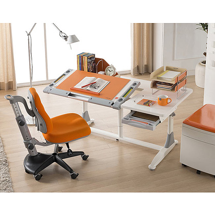Стол Comf-Pro King Desk, 1400х765х(530-770) мм, белый, зеленый - 7