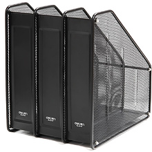 Модуль вертикальный "Deli 9197" с передней стенкой, 3 отделения, черный