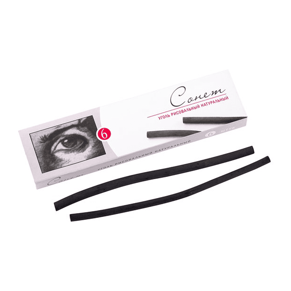 Уголь прессованный натуральный "Сонет", 6 цветов