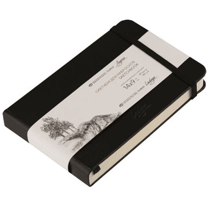 Скетчбук "Ладога", 14х9 см, 140 г/м2, 80 листов, черный - 4