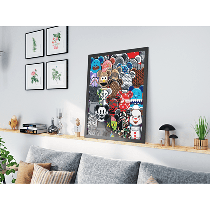 Картина по номерам "Bearbrick brands" - 2