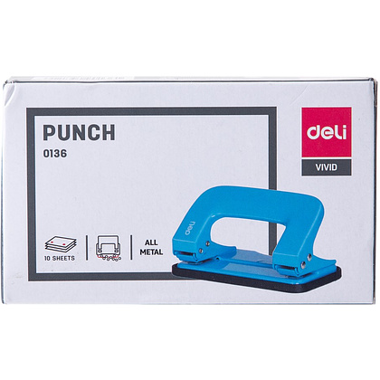Дырокол "Deli 0136", 10 листов, ассорти - 4