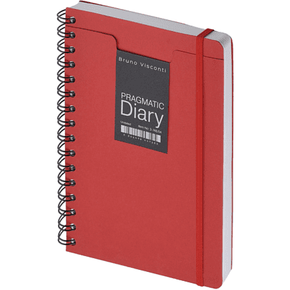 Ежедневник недатированный на гребне "Pragmatic", А5, красный