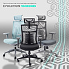 Кресло для руководителя EVOLUTION "FISHBONES", ткань, сетка, пластик, серый - 20