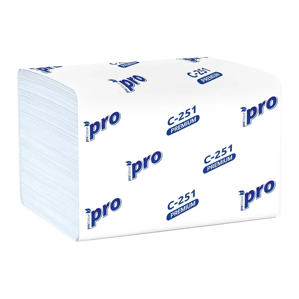 Салфетки бумажные PROtissue, 16х21см, 2 слоя, белый, 200 листов, 100% целлюлоза - 2