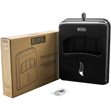 Диспенсер BXG-CD-8019В для бумажных покрытий на унитаз, черный - 2