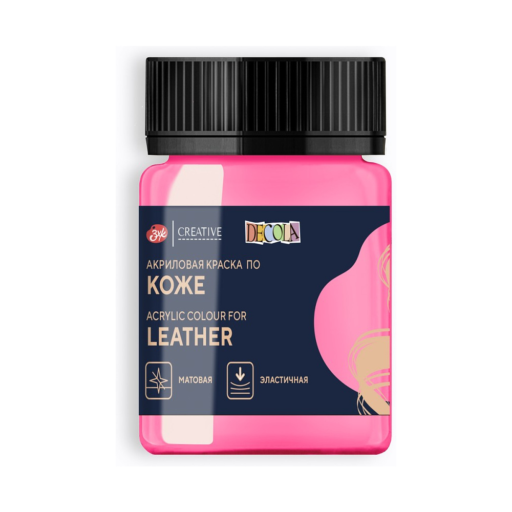 Краска акриловая для кожи "Декола", 322 розовая, 50 мл., банка