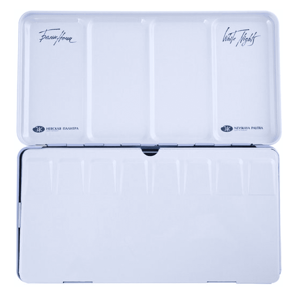 Пенал для акварели "Белые ночи" на 35 кювет, металл, светло-голубой - 3