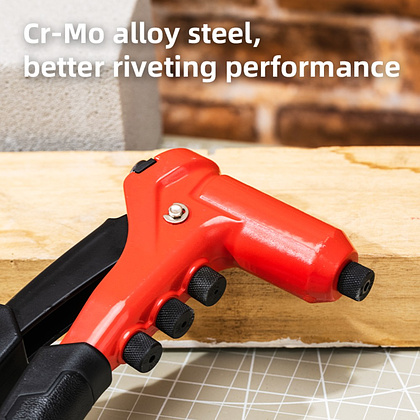 Заклепочник Deli RS EDL236004, 230 мм, 2.4-4.8 мм, красный, черный - 4