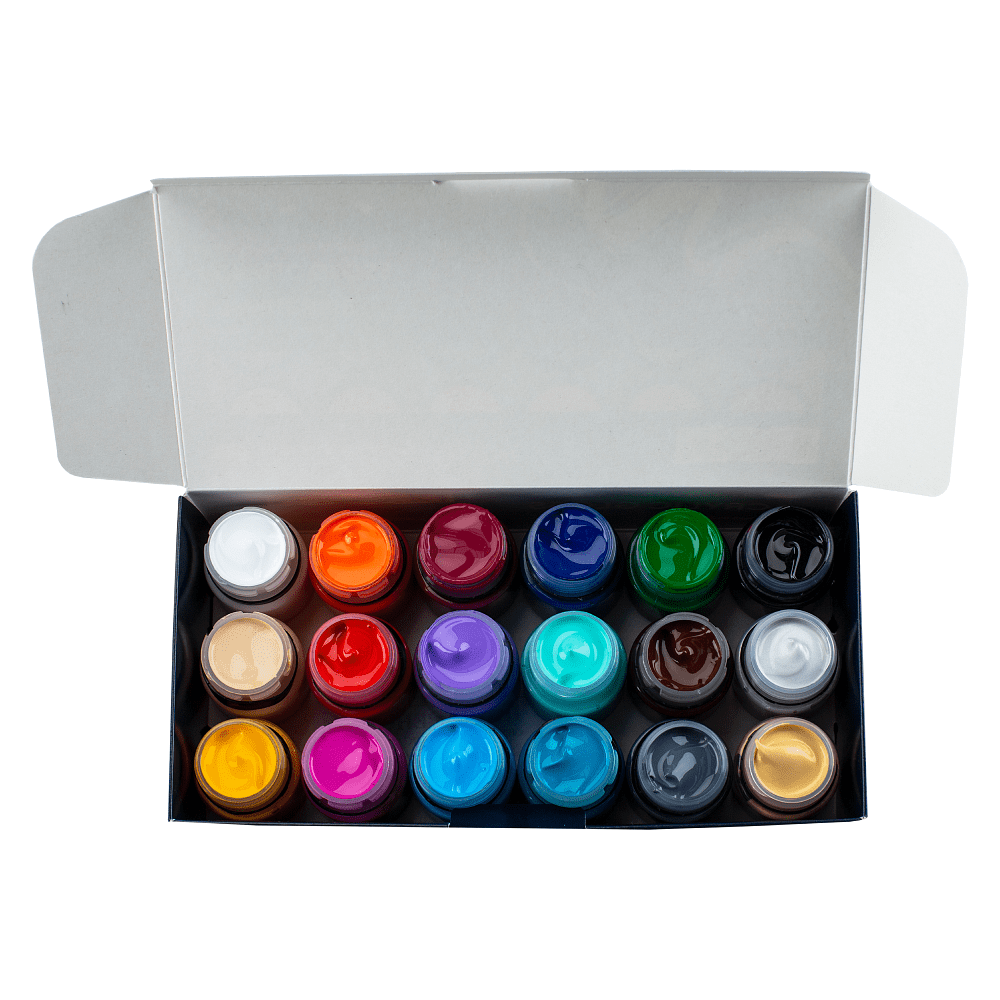 Краска акриловая глянцевая "Декола", набор 18 цветов, 20 мл, банки - 6