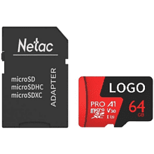 Карта памяти Netac MicroSDXC 64GB V30/A1/C10 P500 Extreme Pro с адаптером