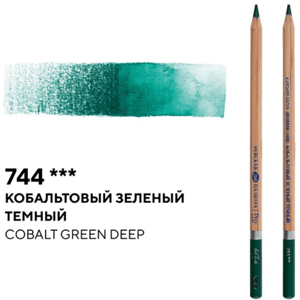 Карандаш акварельный "Белые ночи", 744, кобальтовый зеленый темный - 2