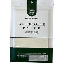 Бумага для акварели "Potentate", хлопок, холодный пресс, 13.5х19 см, 10 листов