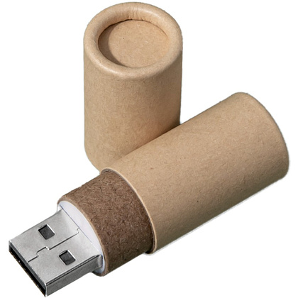 Карта памяти USB Flash 2.0 "Tube", 16 Gb, картон, натуральный