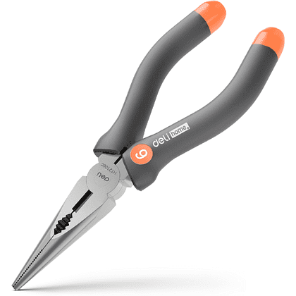 Длинногубцы Deli HS HT2106C, 160 мм, Soft Touch, оранжевый