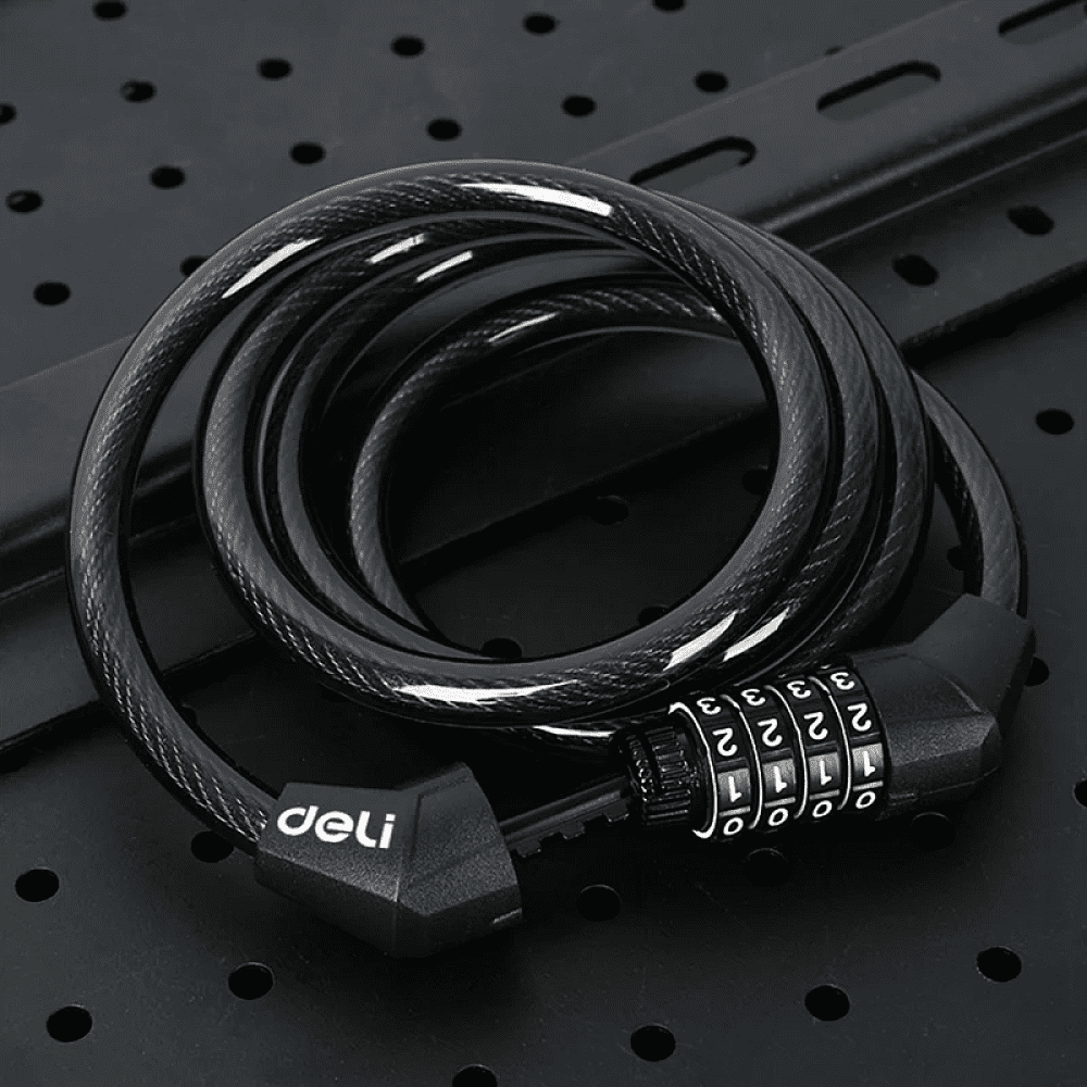 Замок тросовый велосипедный Deli YS EDL508051, 10 x 1200 мм, кодовый - 6