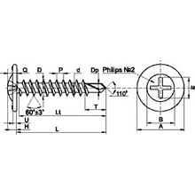 Саморез 4.2х14 мм с прессшайбой, сверло, 1000 шт.