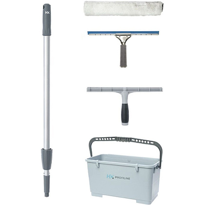 Набор Profiline №6 (шубка 38 см, склиз 35 см, держатель 35 см, ручка телеск. 120 см, ведро для мытья окон 22 л)