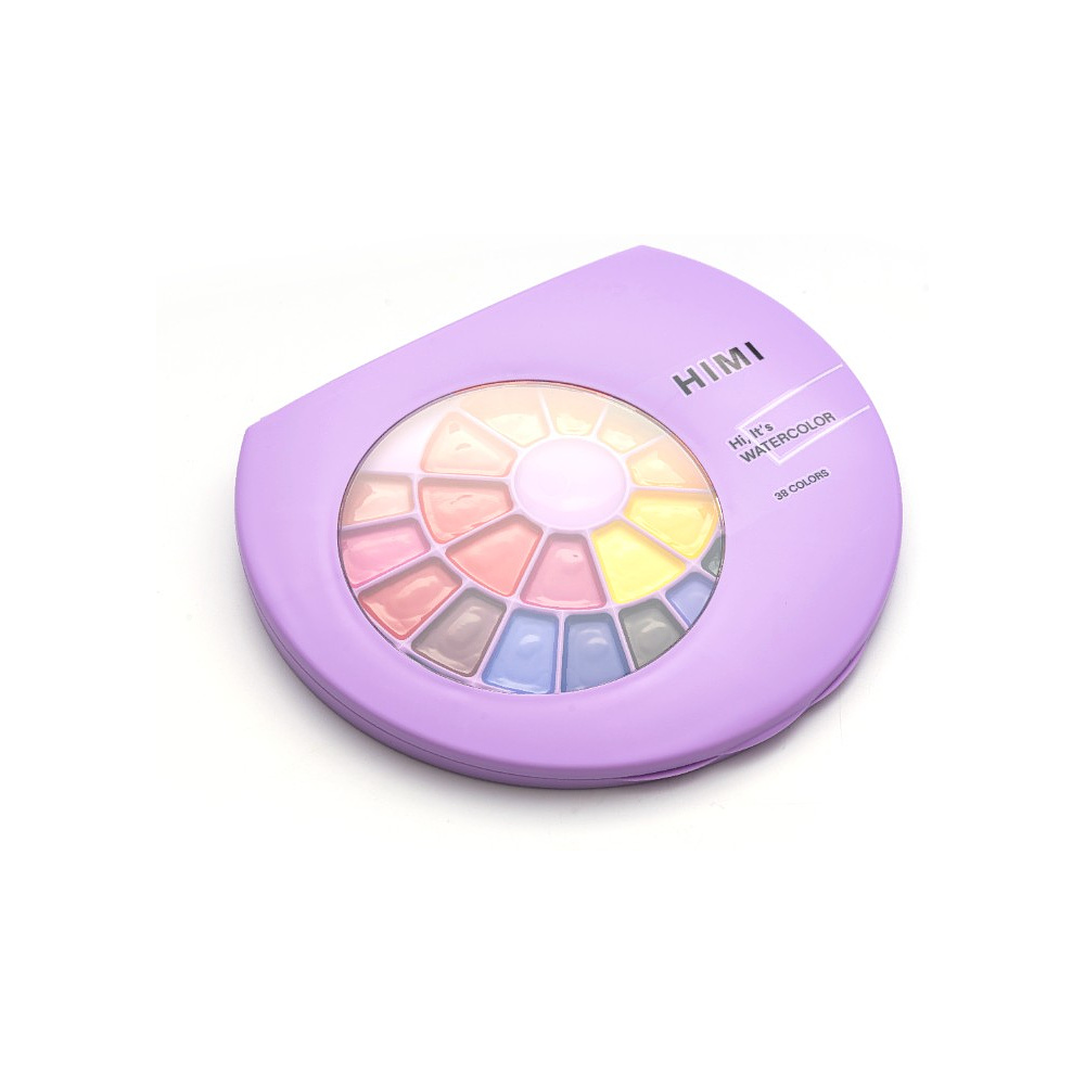 Краски акварельные "Himi", набор, 38 цветов, фиолетовый футляр - 5