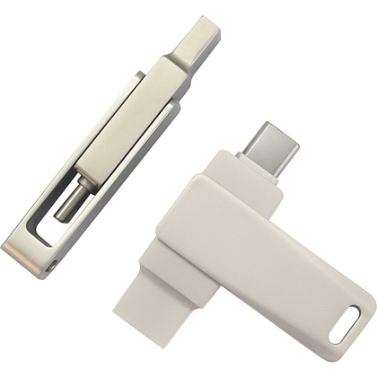 USB Flash накопитель 3.0 128 Gb СК-046, TypeC Dual, металл, серебристый