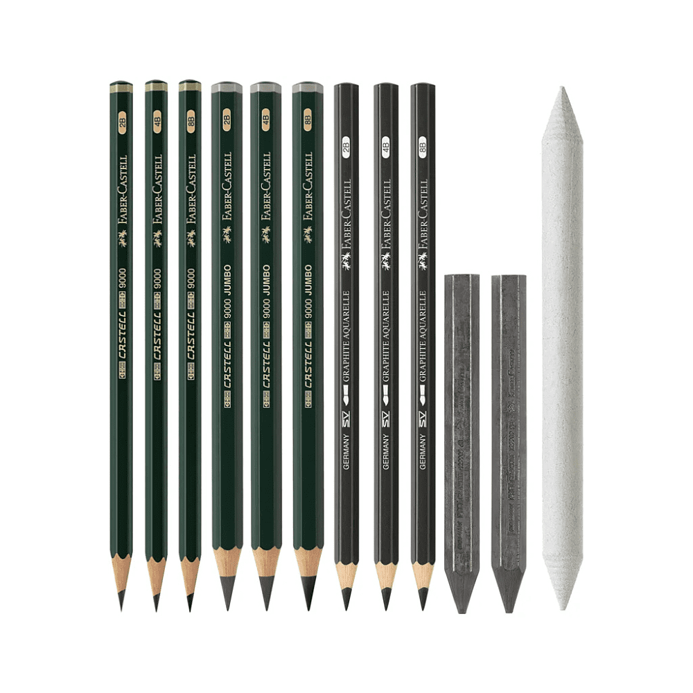 Карандаш чернографитный "Castell 9000", 19 штук, в металлическом футляре - 3