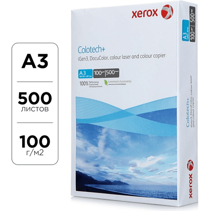 Бумага для лазерной печати "Xerox Colotech+", A3, 500 листов, 100 г/м2