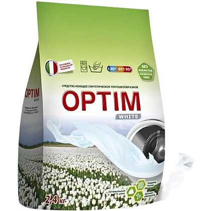 Порошок стиральный OPTIM WHITE, 2,4 кг, Универсал
