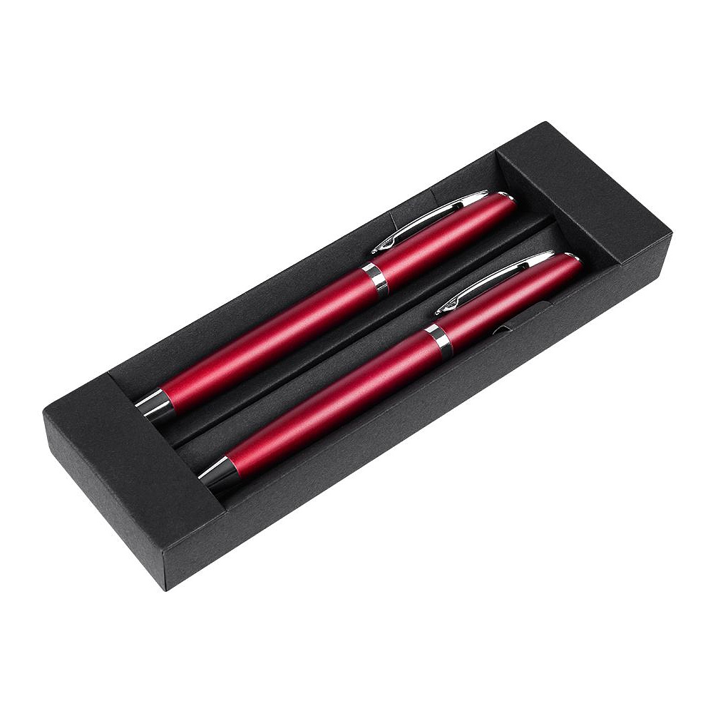 Набор ручек "Alphabet": ручка шариковая автоматическая и роллер, красный