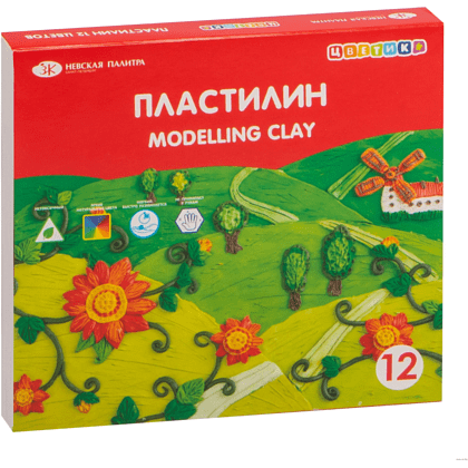 Пластилин "Цветик", 12 цветов
