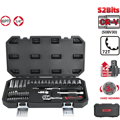 Набор инструмента 1/4" Deli RS EDQ41043, 43 шт - 9