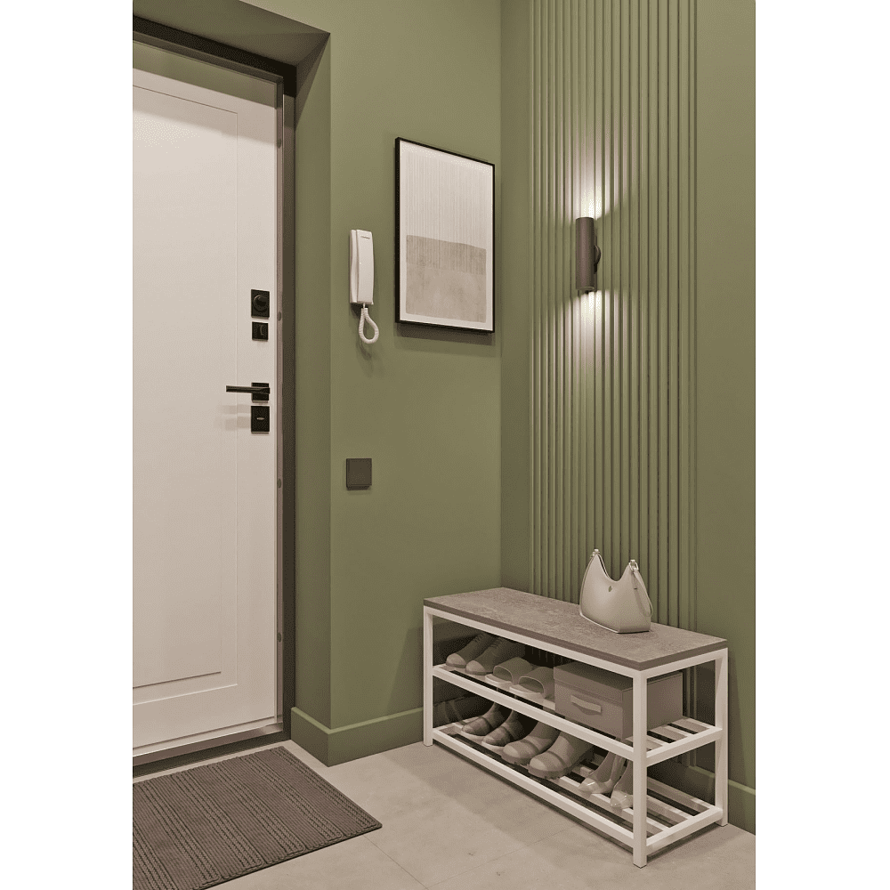 Обувница ALLERD 2 RION, белый муар, 830х320х450, бетон - 3