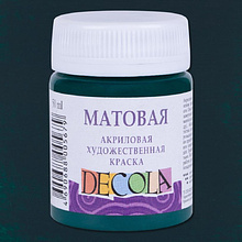 Краска акриловая матовая "Декола", 720 изумрудная, 50 мл., банка