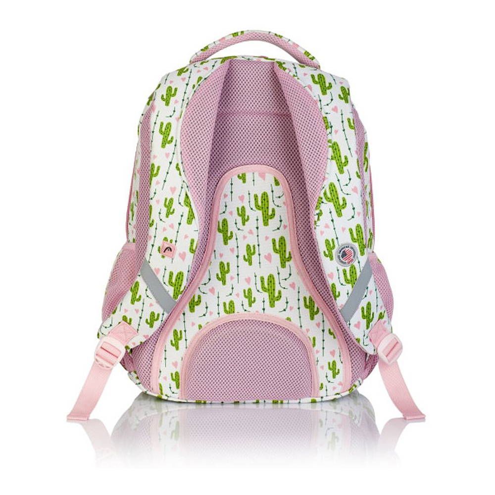 Рюкзак молодежный "Head Cute Cacti", зеленый, розовый - 2