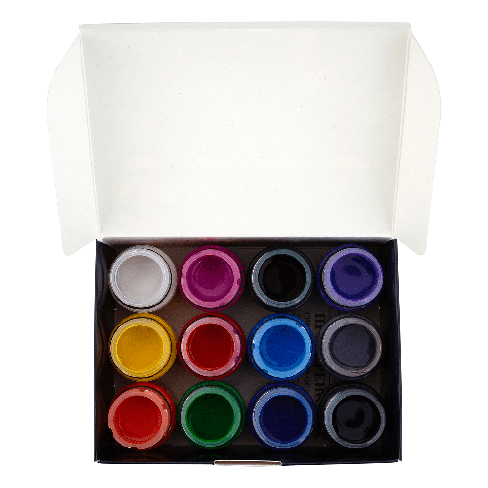 Краска акриловая по стеклу и керамике "Декола", набор 12 цветов, 20 мл, банки - 6