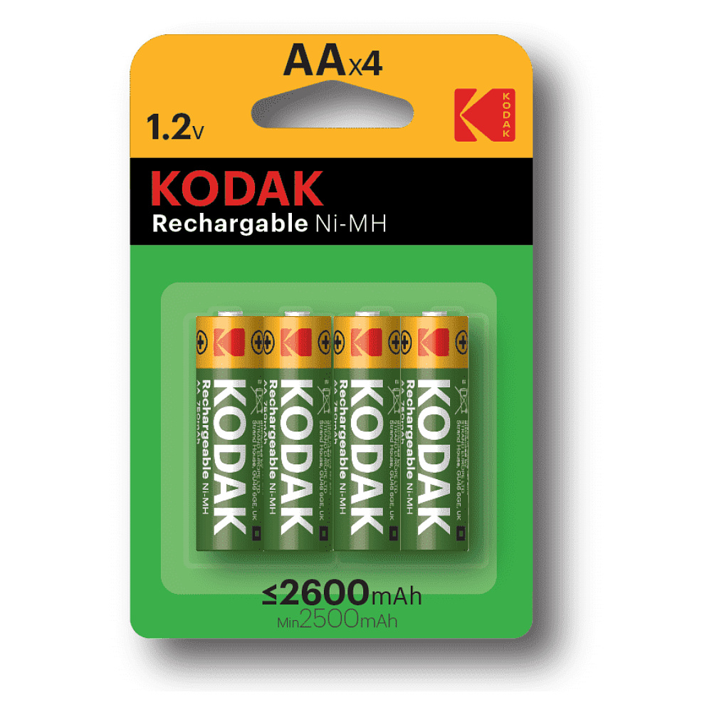 Аккумуляторные батареи Kodak Ni-Mh, 2600мА/ч, 1.2 V, 4 штуки