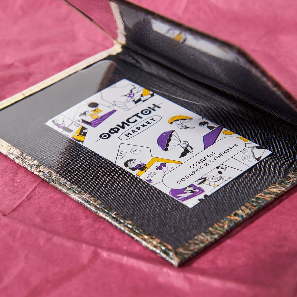 Обложка для паспорта "Волнение", Валерий Шкарубо, натуральная кожа, разноцветный - 7