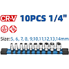 Набор торцевых головок 1/4" "DongCheng D034401", 10 шт - 2
