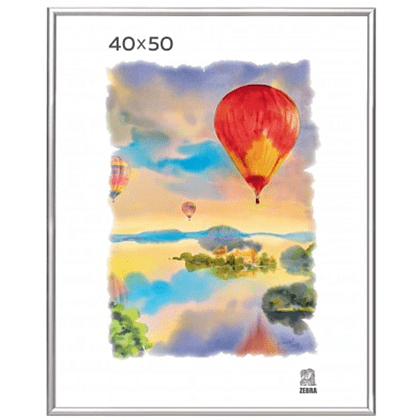 Фоторамка Zebra, 40х50 см, алюминий, со стеклом, серебристый