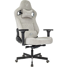 Кресло игровое Бюрократ Knight Hunter, искусственная замша, светло-серый