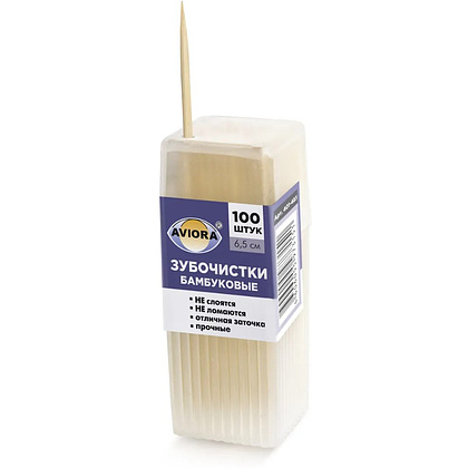 Зубочистки в прямоугольной банке, 100 шт/упак