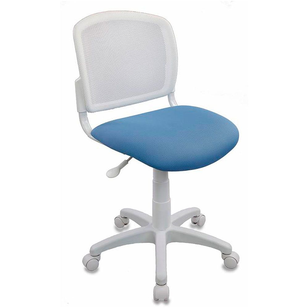 Кресло для детей Бюрократ "CH-W296NX/15-175", ткань, пластик, белый, голубой